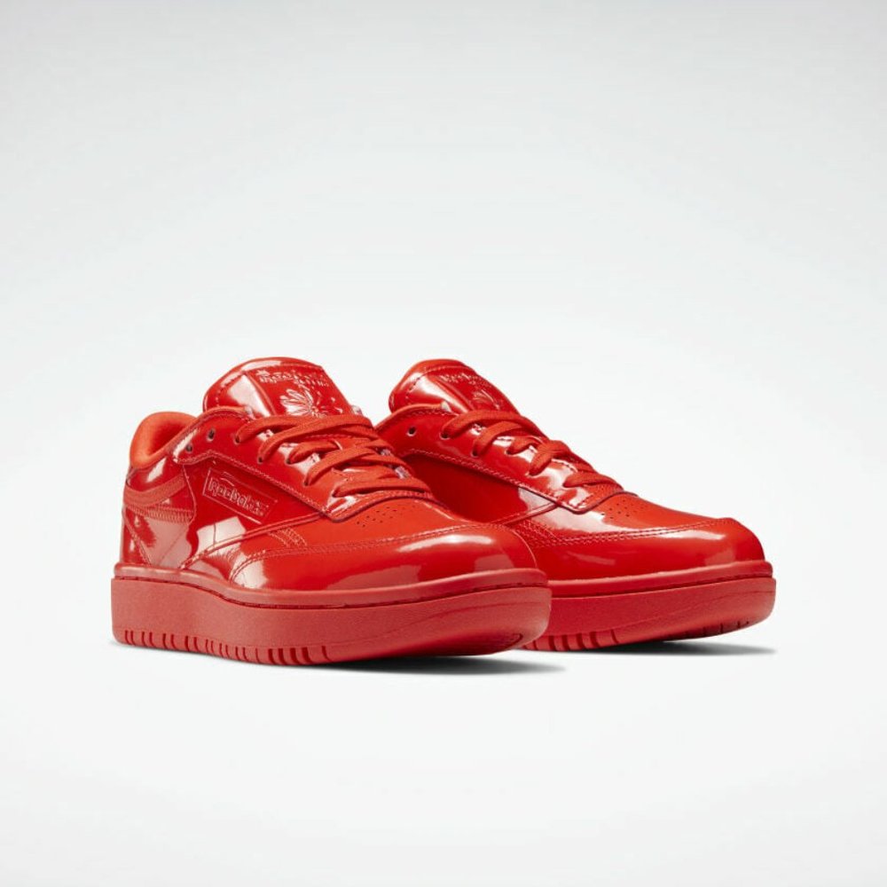 Reebok Women's Classic Red CARDI B CLUB C DOUBLE SHOES FZ5219